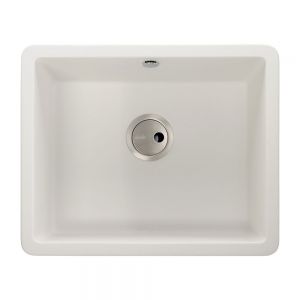 Abode Matrix SQ GR15 Undermount or Inset Large Single Bowl White Granite Kitchen Sink