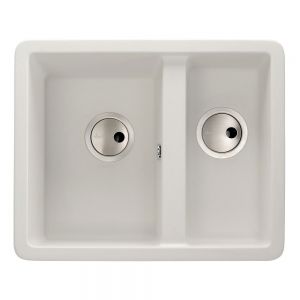 Abode Matrix SQ GR15 Undermount or Inset 1.5 Bowl White Granite Kitchen Sink