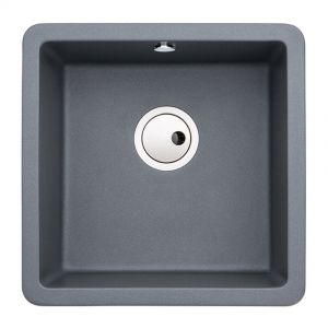 Abode Matrix SQ GR15 Undermount or Inset Single Bowl Grey Metallic Granite Kitchen Sink