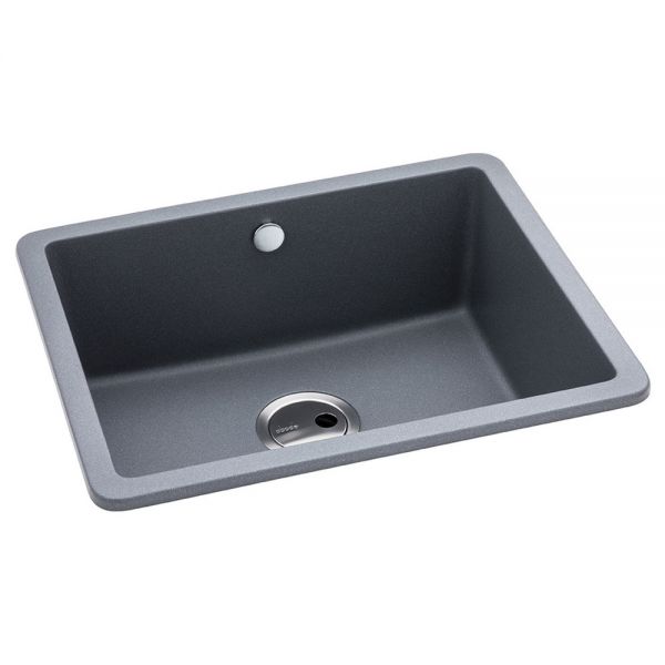 Abode Matrix SQ GR15 Undermount or Inset Large Single Bowl Grey Metallic Granite Kitchen Sink #2