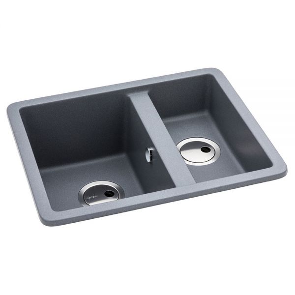 Abode Matrix SQ GR15 Undermount or Inset 1.5 Bowl Grey Metallic Granite Kitchen Sink #2