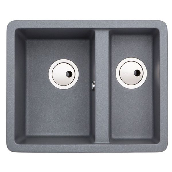 Abode Matrix SQ GR15 Undermount or Inset 1.5 Bowl Grey Metallic Granite Kitchen Sink