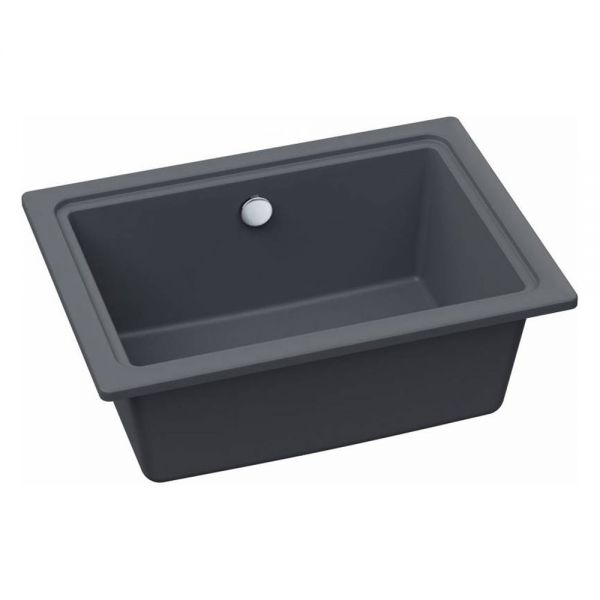 Abode Denton Undermount Single Bowl Grey Metallic Granite Kitchen Sink #2