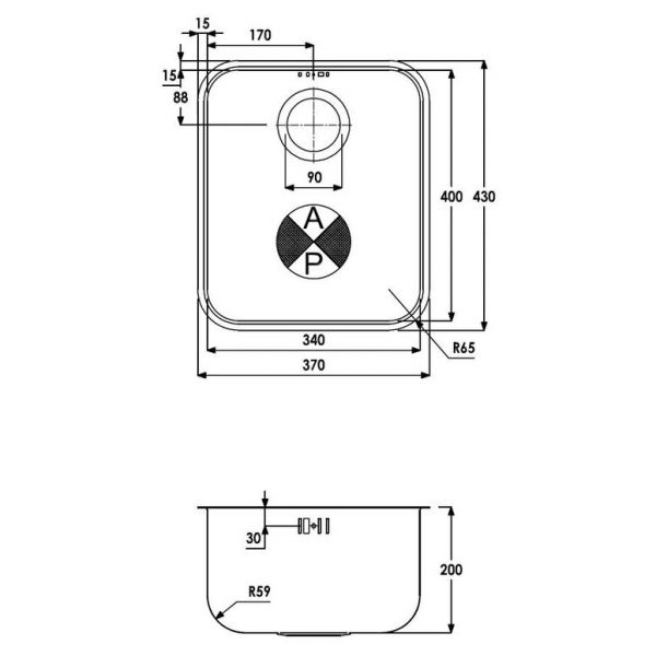Abode Matrix R50 Undermount Single Bowl Stainless Steel Kitchen Sink #3