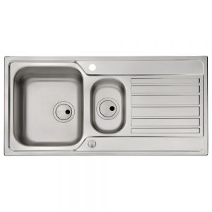 Abode Connekt Inset 1.5 Bowl Stainless Steel Kitchen Sink with Drainer