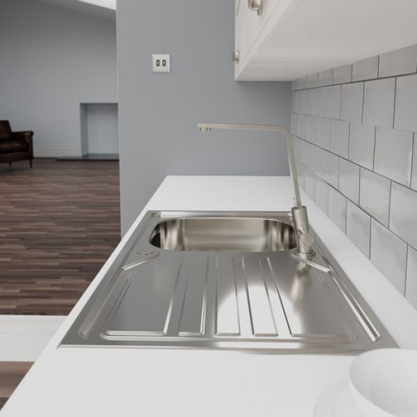 Abode Mikro Inset Single Bowl Stainless Steel Kitchen Sink with Drainer #3
