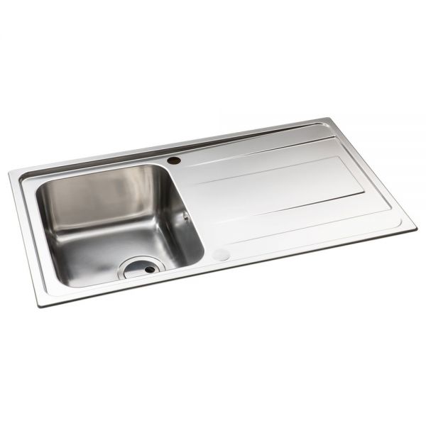 Abode Ixis Inset Compact Single Bowl Stainless Steel Kitchen Sink with Drainer #2