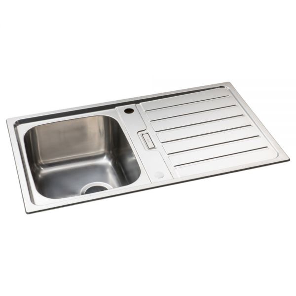 Abode Neron Inset Compact Single Bowl Stainless Steel Kitchen Sink with Drainer #2