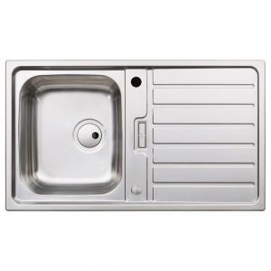 Abode Neron Inset Compact Single Bowl Stainless Steel Kitchen Sink with Drainer