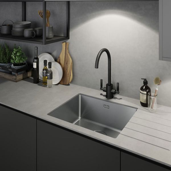 Abode Matrix R15 Undermount or Inset Large Single Bowl Stainless Steel Kitchen Sink #3