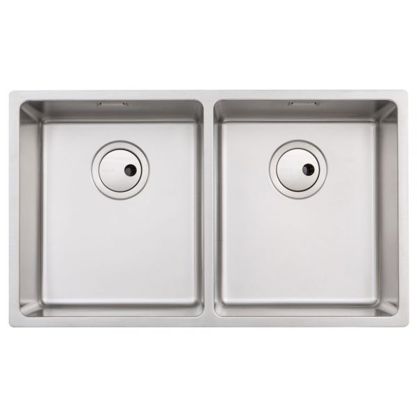 Abode Matrix R15 Undermount or Inset 2 Bowl Stainless Steel Kitchen Sink