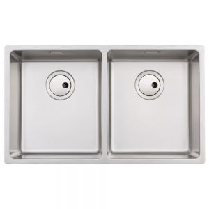 Abode Matrix R15 Undermount or Inset 2 Bowl Stainless Steel Kitchen Sink