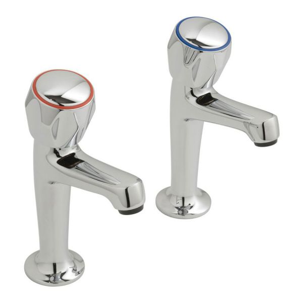 Vado Axces Astra Chrome High Neck Kitchen Pillar Taps