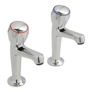 Vado Axces Astra Chrome High Neck Kitchen Pillar Taps