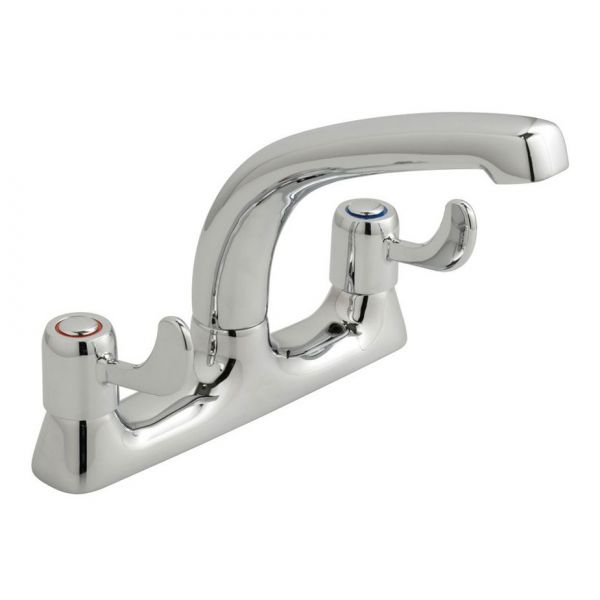 Vado Axces Astra Chrome 2 Tap Hole Kitchen Mixer Tap with Lever Handles
