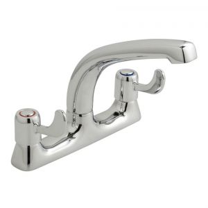 Vado Axces Astra Chrome 2 Tap Hole Kitchen Mixer Tap with Lever Handles