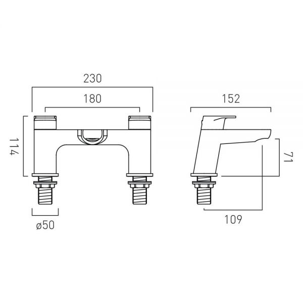 Vado Axces Ava Chrome Bath Filler Tap #3