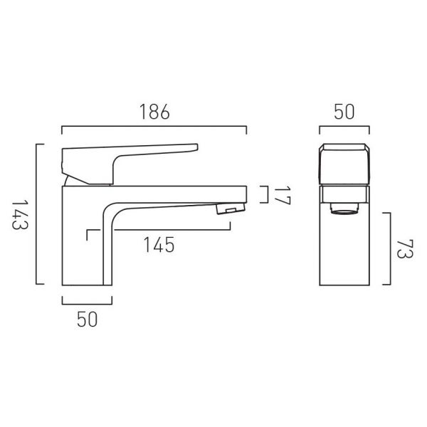 Vado Axces Ekko Chrome 1 Hole Bath Filler Tap #2