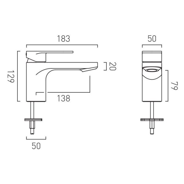Vado Axces Metiz Chrome 1 Hole Bath Filler Tap #3