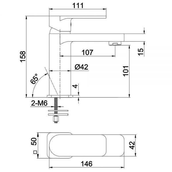 Abacus Edge Anthracite Mono Basin Mixer Tap #2
