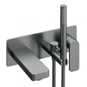 Abacus Edge Anthracite Wall Mounted Bath Shower Mixer Tap