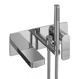 Abacus Edge Chrome Wall Mounted Bath Shower Mixer Tap