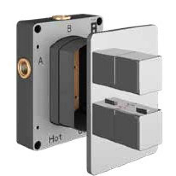 Abacus Chrome Single Outlet Square Thermostatic Shower Valve TSEZ920271