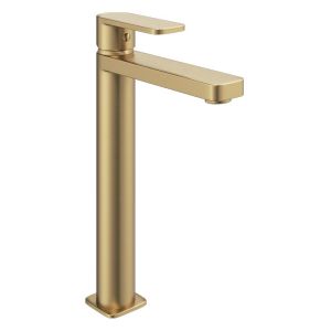 Abacus Edge Brushed Brass Tall Basin Mixer Tap
