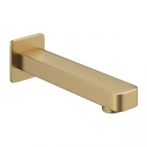 Abacus Edge Brushed Brass Wall Mounted Bath Spout