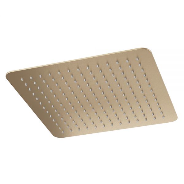 Abacus Brushed Brass 300mm Square Ceiling Mounted Shower Head