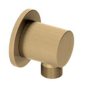 Abacus Brushed Brass Round Shower Wall Outlet Elbow