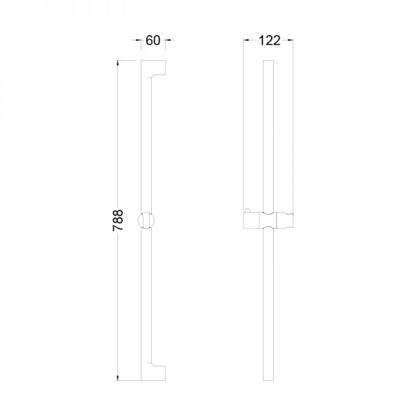 Abacus Matt Black 788mm Slide Rail #2