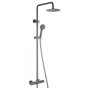 Abacus Emotion Anthracite Exposed Thermostatic Rigid Riser Shower Kit