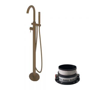 Abacus Iso Brushed Bronze Floor Standing Bath Shower Mixer Tap