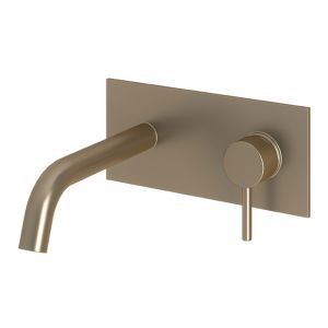 Abacus Iso Brushed Nickel Wall Mounted Basin Mixer Tap