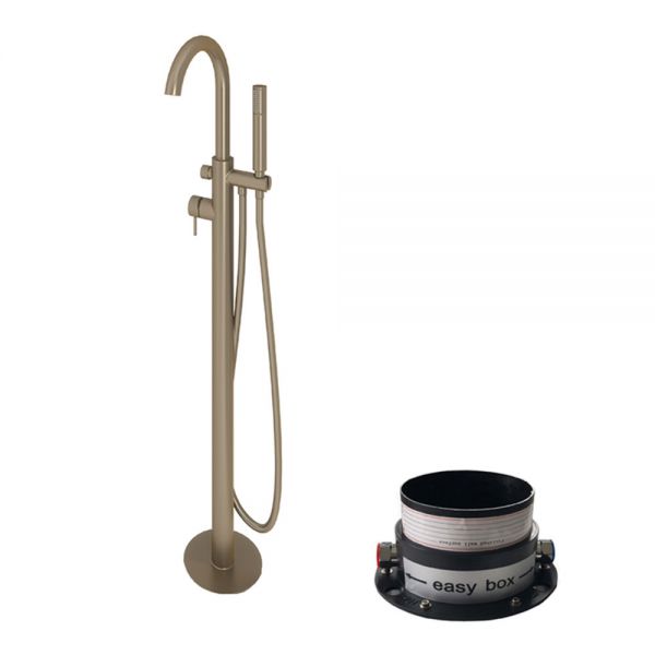 Abacus Iso Brushed Nickel Floor Standing Bath Shower Mixer Tap