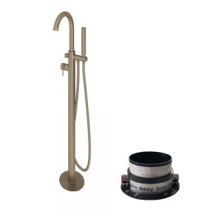 Abacus Iso Brushed Nickel Floor Standing Bath Shower Mixer Tap