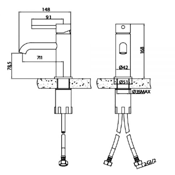 Abacus Iso Chrome Mono Basin Mixer Tap #2