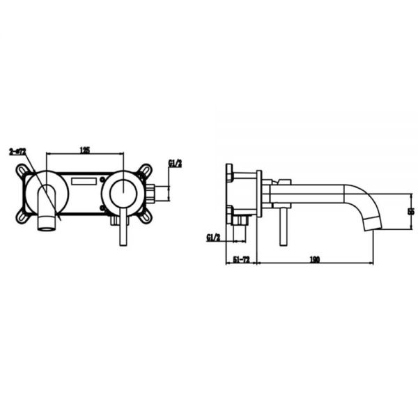 Abacus Iso Chrome Wall Mounted Basin Mixer Tap #2