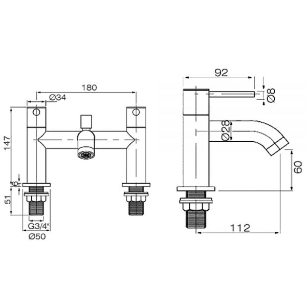 Abacus Iso Chrome Bath Shower Mixer Tap #2