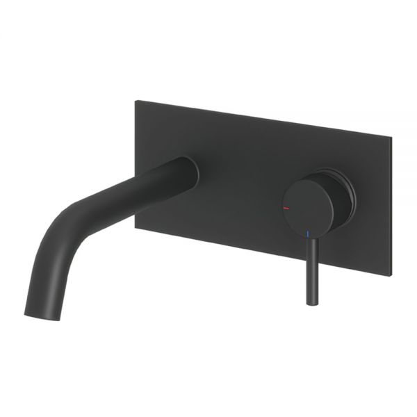 Abacus Iso Matt Black Wall Mounted Basin Mixer Tap