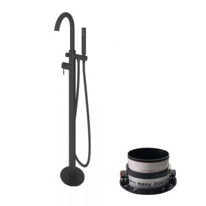 Abacus Iso Matt Black Floor Standing Bath Shower Mixer Tap