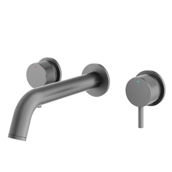 Abacus Iso Pro Anthracite 3 Hole Wall Mounted Basin Mixer Tap