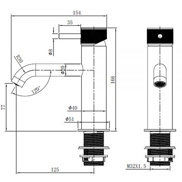 Abacus Iso Pro Anthracite Mono Basin Mixer Tap #2