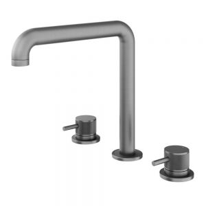 Abacus Iso Pro Anthracite Wall Mounted 3 Hole Wall Mounted Basin Mixer Tap
