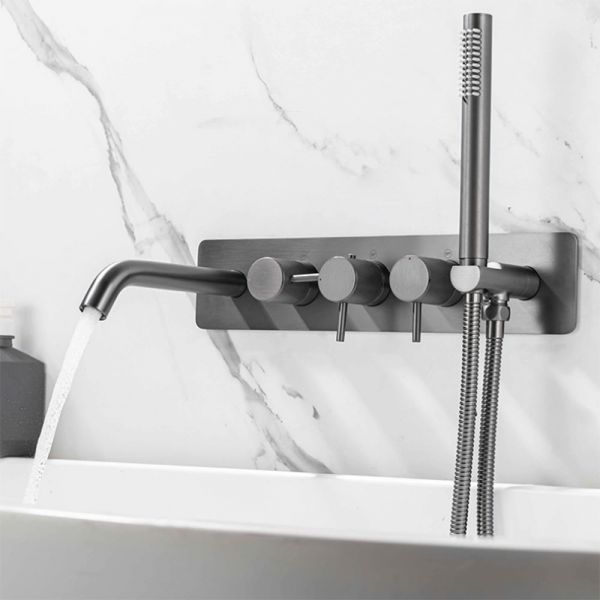 Abacus Iso Pro Anthracite 5 Hole Wall Mounted Bath Shower Mixer Tap #2