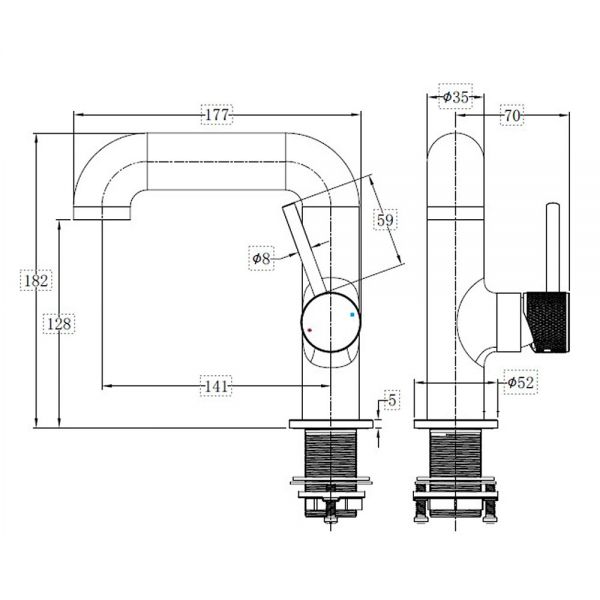 Abacus Iso Pro Brushed Bronze Mono Basin Mixer Tap with Side Handle #2