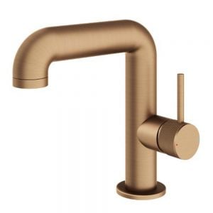 Abacus Iso Pro Brushed Bronze Mono Basin Mixer Tap with Side Handle
