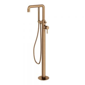 Abacus Iso Pro Brushed Bronze Floor Standing Bath Shower Mixer Tap