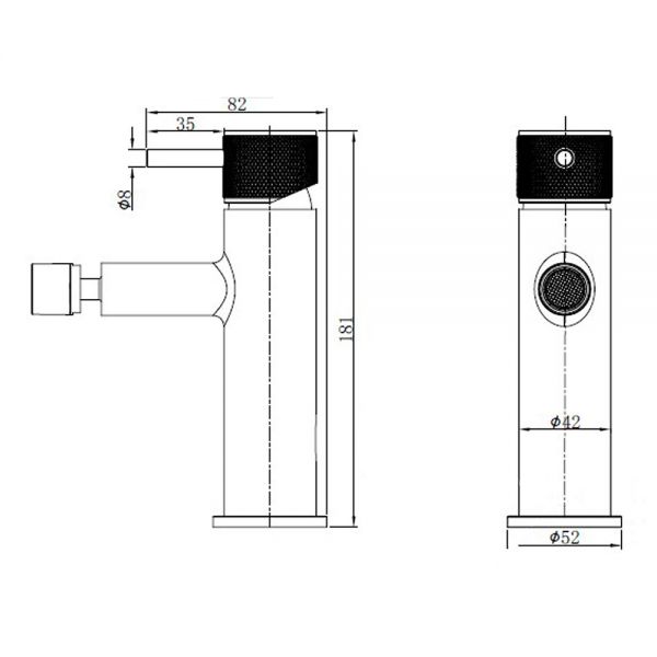 Abacus Iso Pro Brushed Bronze Mono Bidet Mixer Tap #2